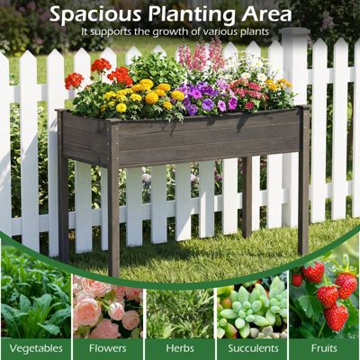 Wooden Raised Vegetable Garden Bed Elevated Grow Vegetable Planter