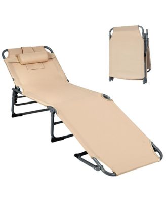 Foldable Lounge Chair Adjustable Folding Recliner Beach Patio