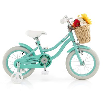 14" Kid's Bike with Training Wheels Adjustable Handlebar Seat Handbrake