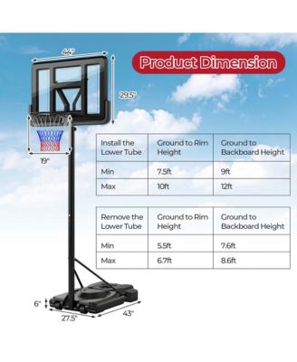 Portable Basketball Hoop 7.5-10FT Adjustable Basketball Goal System
