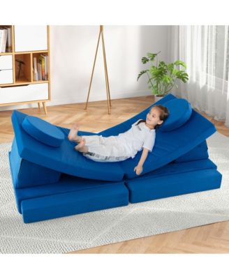 Kids Play Sofa Set Modular Convertible Foam Folding Couch Toddler Playset