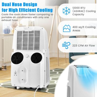 11,500 BTU Dual Hose Portable Air Conditioner 3-in-1 AC Unit w/ Remote Control