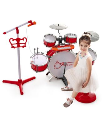 Jazz Drum Set for Toddler Kids Educational Toy w/Keyboard Cymbal