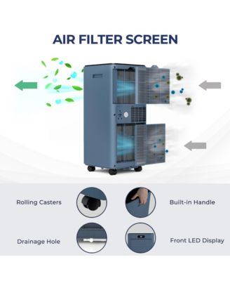 10000 BTU Portable Air Conditioner w/ Remote Control 3-in-1 Air Cooler w/ Drying