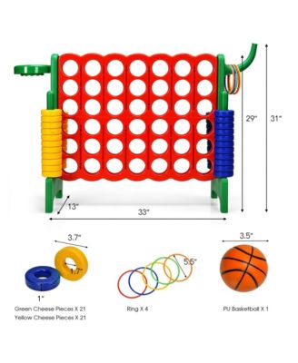 2 Pcs Giant 4 in A Row Jumbo 4-to-Score Game Set W/Storage Carrying Bag for Kids Adult