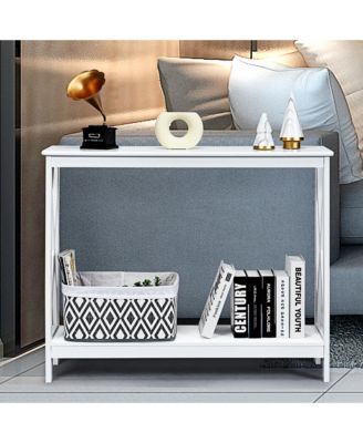 1 PC P2 MDF 2-Tier Console Table x-Design Bookshelf Sofa Side Accent Table