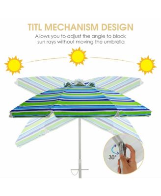6.5FT Patio Beach Umbrella Sun Shade Tilt