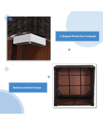 4PCS Rattan Patio Sofa Conversation Set Outdoor Furniture Set w/ Cushion