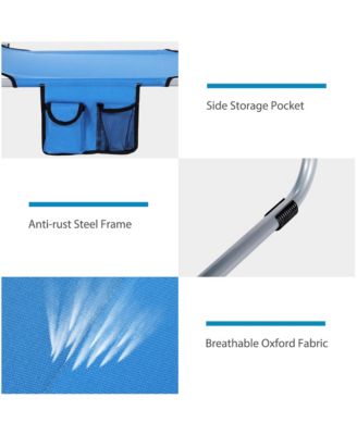 Foldable Lounge Chair Outdoor Adjustable Beach Patio Pool Recliner