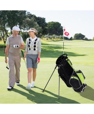 Golf Stand Cart Bag Club w/6 Way Divider Carry Organizer