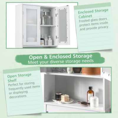 Wooden Over The Toilet Storage Cabinet Spacesaver Organizer Bathroom Tower Rack