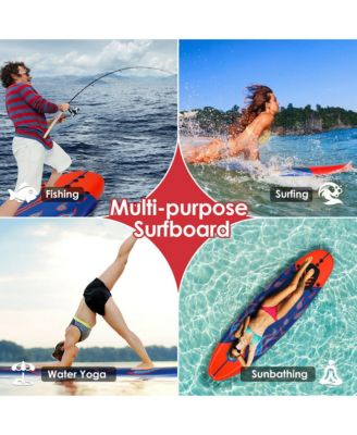 6' Surfboard Foamie Body Surfing Board W/3 Fins and Leash