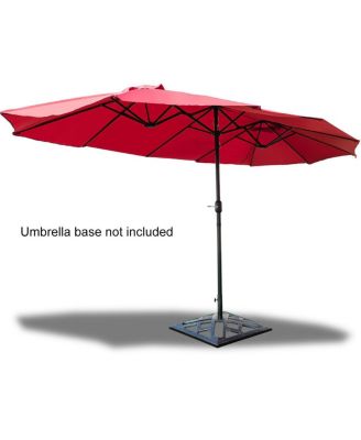 15' Market Outdoor Umbrella Double-Sided Twin Patio Umbrella with Crank