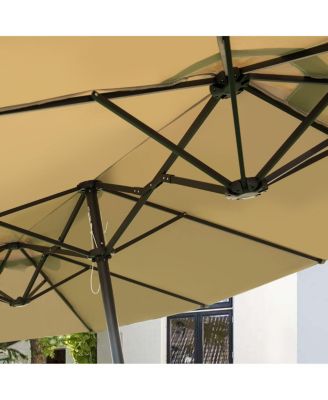 15' Market Outdoor Umbrella Double-Sided Twin Patio Umbrella with Crank