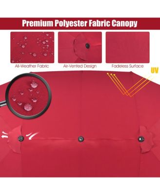 15FT Patio Double-Sided Umbrella Crank Outdoor Garden Market Sun Shade