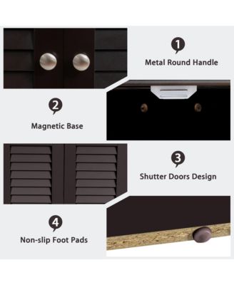 Storage Cabinet Freestanding Floor Cabinet Bathroom w/ Shutter Door