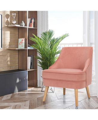 Accent Chair Velvet Upholstered Single Sofa with Legs