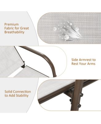 Patio Lounge Chair Chaise Adjustable Reclining Armrest