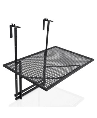 Folding Hanging Table Adjustable Balcony Railing Table Patio Deck