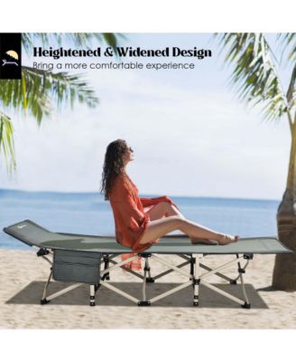 Wide Foldable Camping Cot Heavy-Duty Steel Indoor & Outdoor Sleeping Cot