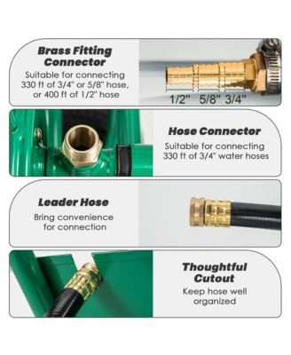 Garden Hose Reel Cart Holds 330ft of 3/4"or 5/8" Hose 400ft of 1/2" Hose