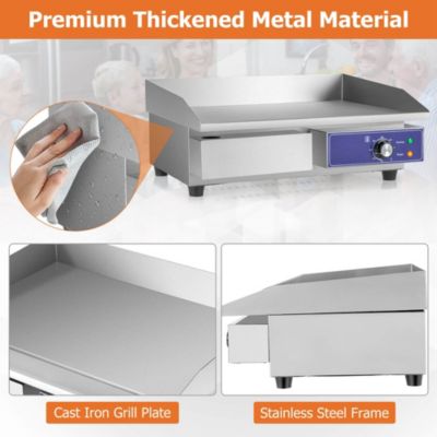 22'' Commercial Electric Griddle 110V 2000W Flat Top Countertop Grill 122 -572 