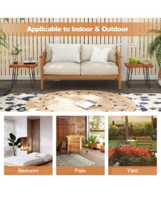 1 PC Accent Side Reclaimed Teak Wood Plant Stand Rectangular End Table