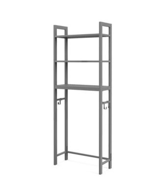 Over-The-Toilet Storage Shelf Space Saving Metal Bathroom Organizer Hooks