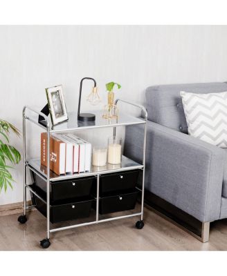 4Drawer Rolling Storage Cart shelf Scrapbook Paper Office School Organizer