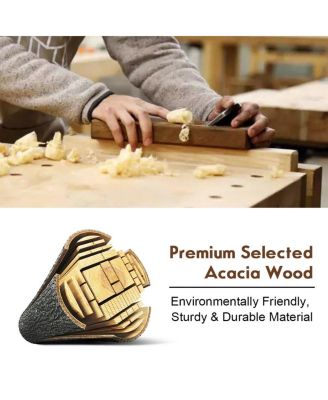 Picnic Table Set Acacia Wood 3 Piece Table Bench Outdoor Patio