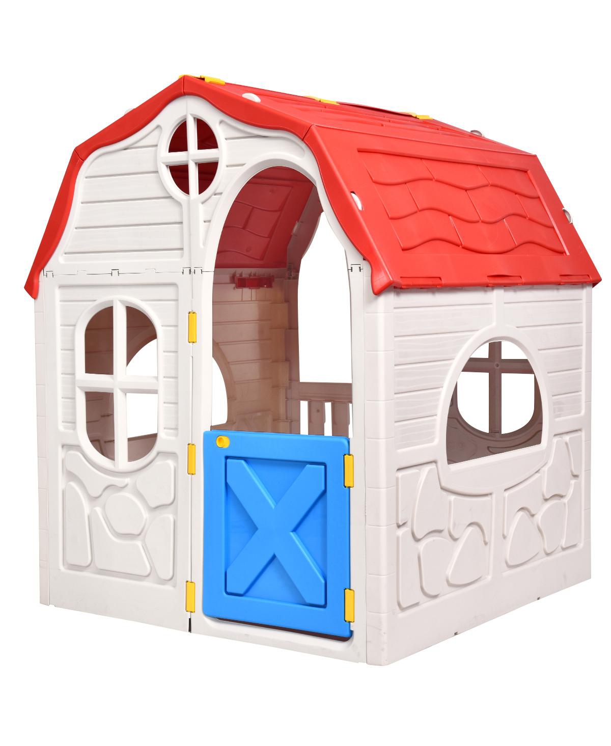 Costway Kids Cottage Playhouse Foldable Plastic Play House Indoor Outdoor Toy Portable
