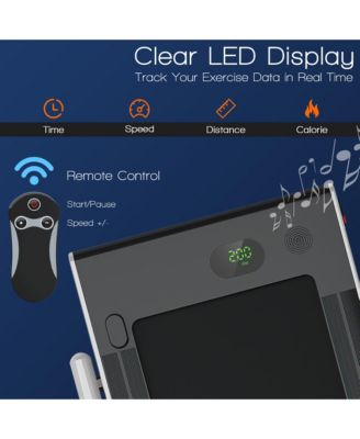 2.25HP 2-in-1 Folding Under Desk Treadmill Speaker Remote Control