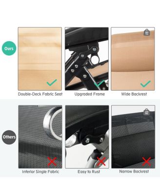 Zero Gravity Chair Oversize Lounge Chair Patio Heavy Duty Folding Recliner