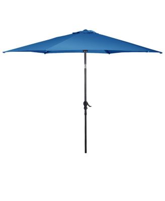 9FT Patio Umbrella Patio Market Steel Tilt W/ Crank Outdoor Yard Garden