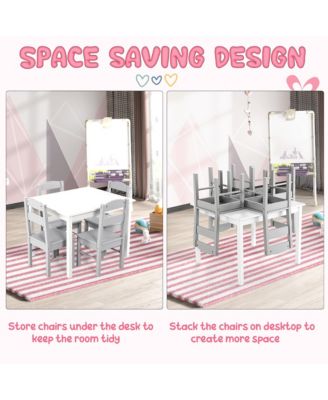 Boys 5 Piece Table & Chair Set Wooden Children Activity