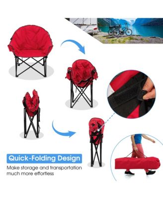 Folding Camping Moon Padded Chair with Carry Bag