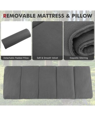 Folding Retractable Travel Camping Cot w/Removable Mattress & Carry Bag