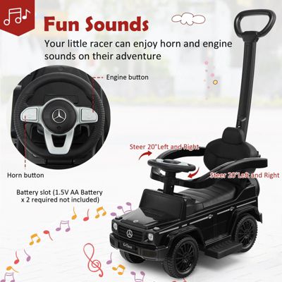 3 in 1 Ride on Push Car Mercedes Benz G350 Stroller Sliding Car