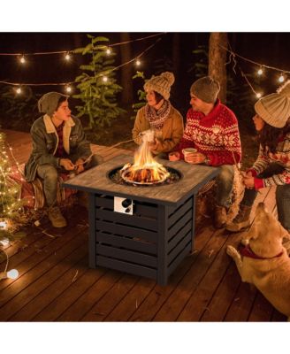 32'' Square Propane Fire Pit Table for Patio w/Lava Rocks Rain Cover 50,000 BTU