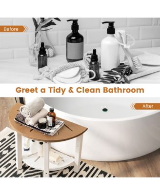 Waterproof HDPE Semicircular Shower Bench 2-Tier Bath Spa Bench