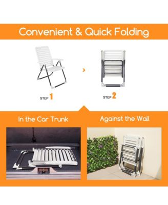 Patio PP Folding Chair Adjustable Reclining 7-Level All-Weather Portable Outdoor