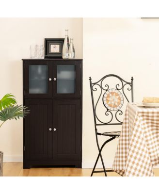 Bathroom Floor Storage Cabinet Kitchen Cupboard w/Doors&Adjustable Shelf