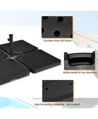 Patio 4pcs 13L Cantilever Offset Umbrella Base Heavy Duty Outdoor Square