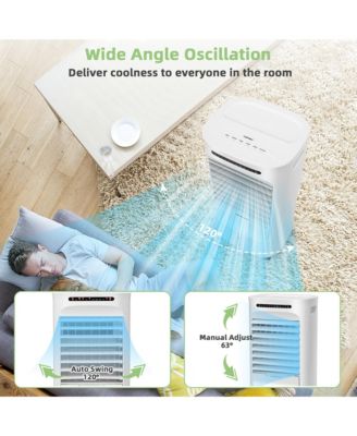  4-in-1 Functionality, 75W Energy-Efficient, Timer, 3 Modes & Speeds, 6.5L Water Tank  Portable Evaporative Air Cooler & Humidifier