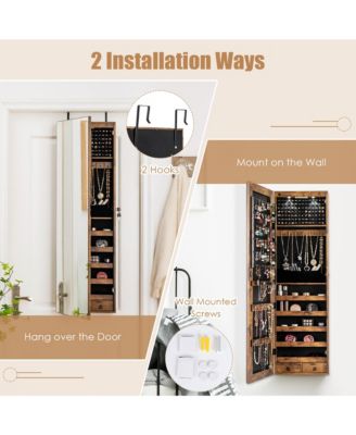 Mirrored Jewelry Cabinet Jewelry Organizer