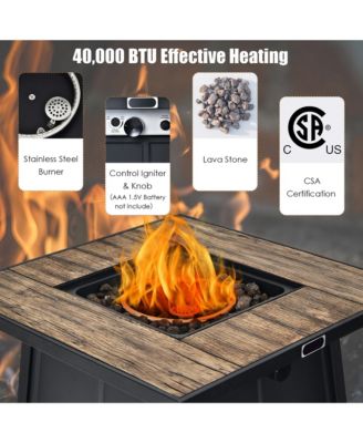 28 Inches Propane Gas Fire Pit Table 40,000 BTU Outdoor Heater