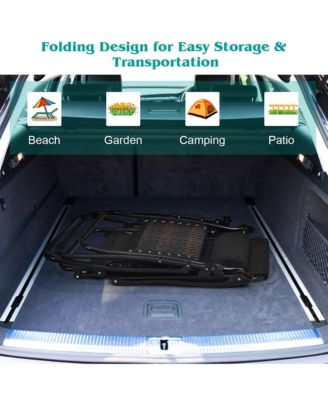 Patio Rattan Zero Gravity Lounge Chair Folding Recliner