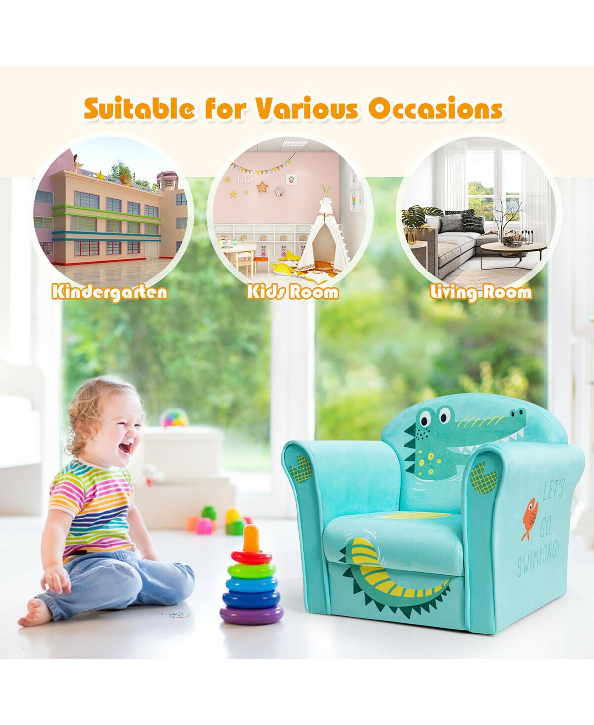 Costway Kids Sofa Children Armrest Couch Toddler Furniture Gift
