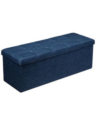 Fabric Folding Ottoman Storage Chest With Divider Bed End Bench