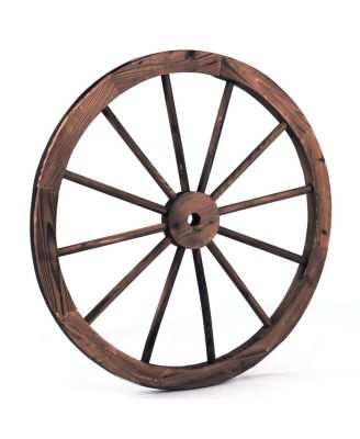 Decorative Vintage Wood Garden Wagon Wheel